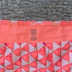 Aerie Orange and white triangle pattern swimsuit size XL